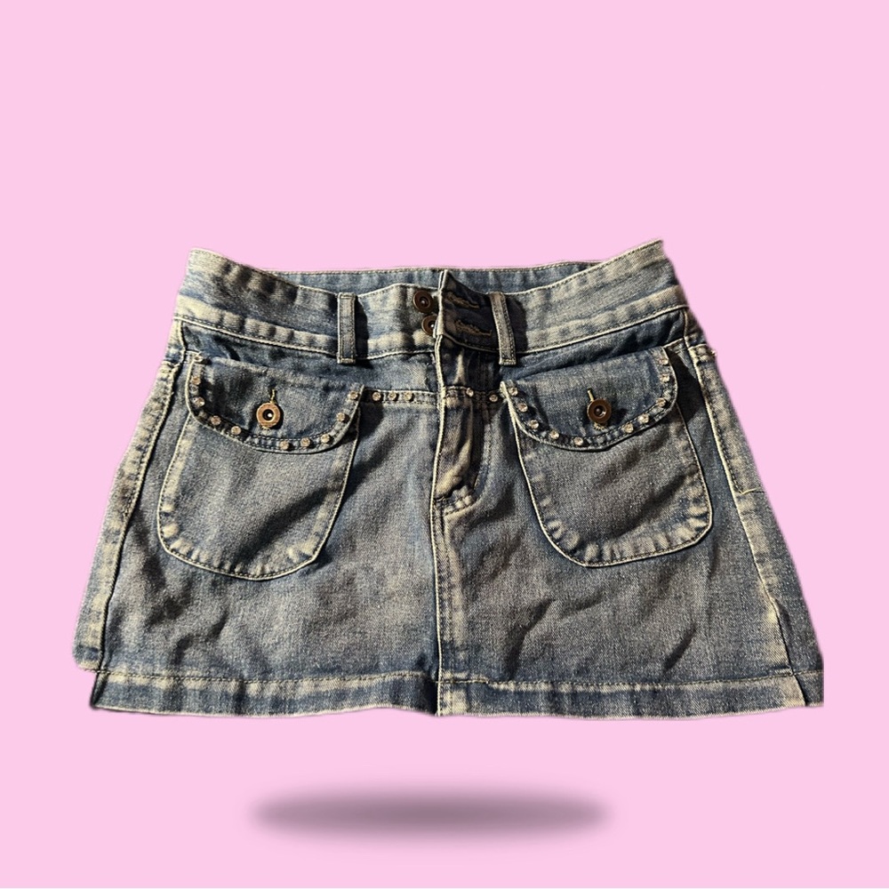 denim mini skirt🎀